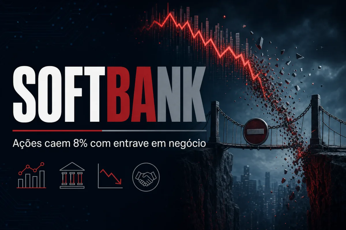 Ações do SoftBank caem 8% após entrave em negociação de empréstimo de US$ 6 bilhões