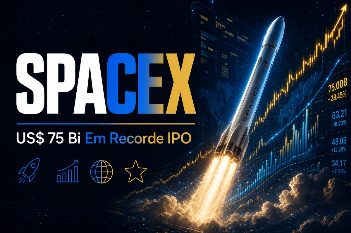 SpaceX arrecada US$ 75 bilhões em maior IPO da história