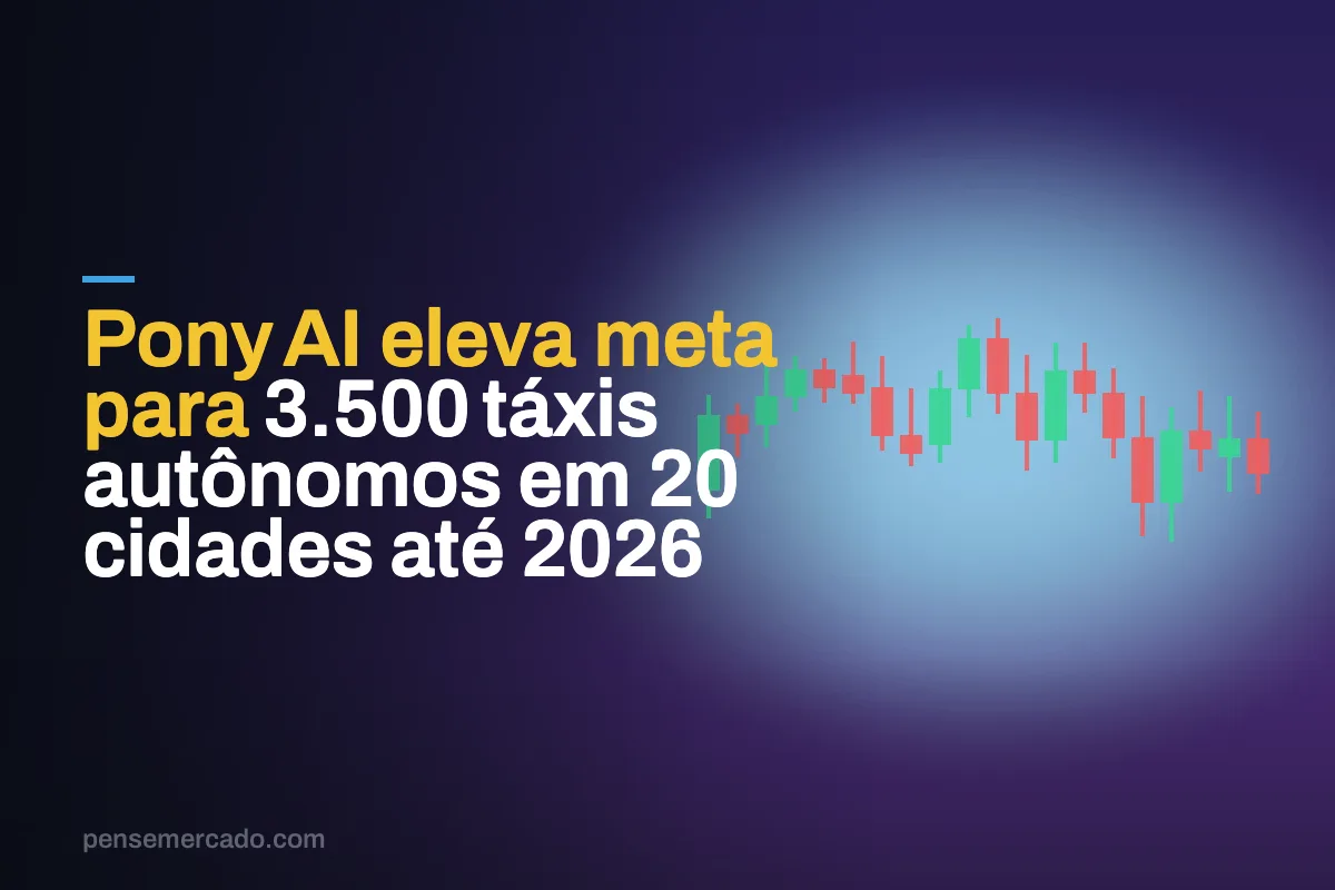 Pony AI eleva meta para 3.500 táxis autônomos em 20 cidades até 2026