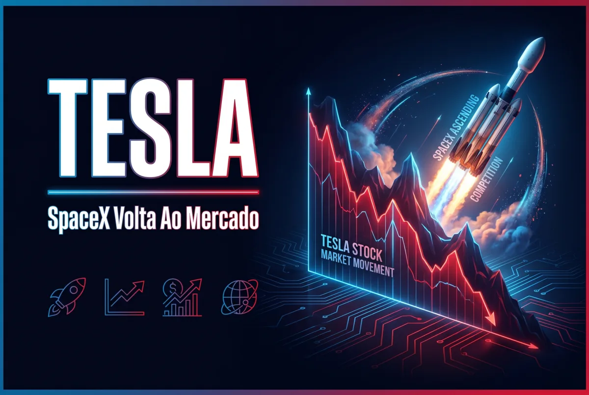 Ações da Tesla recuam após estreia da SpaceX no Nasdaq
