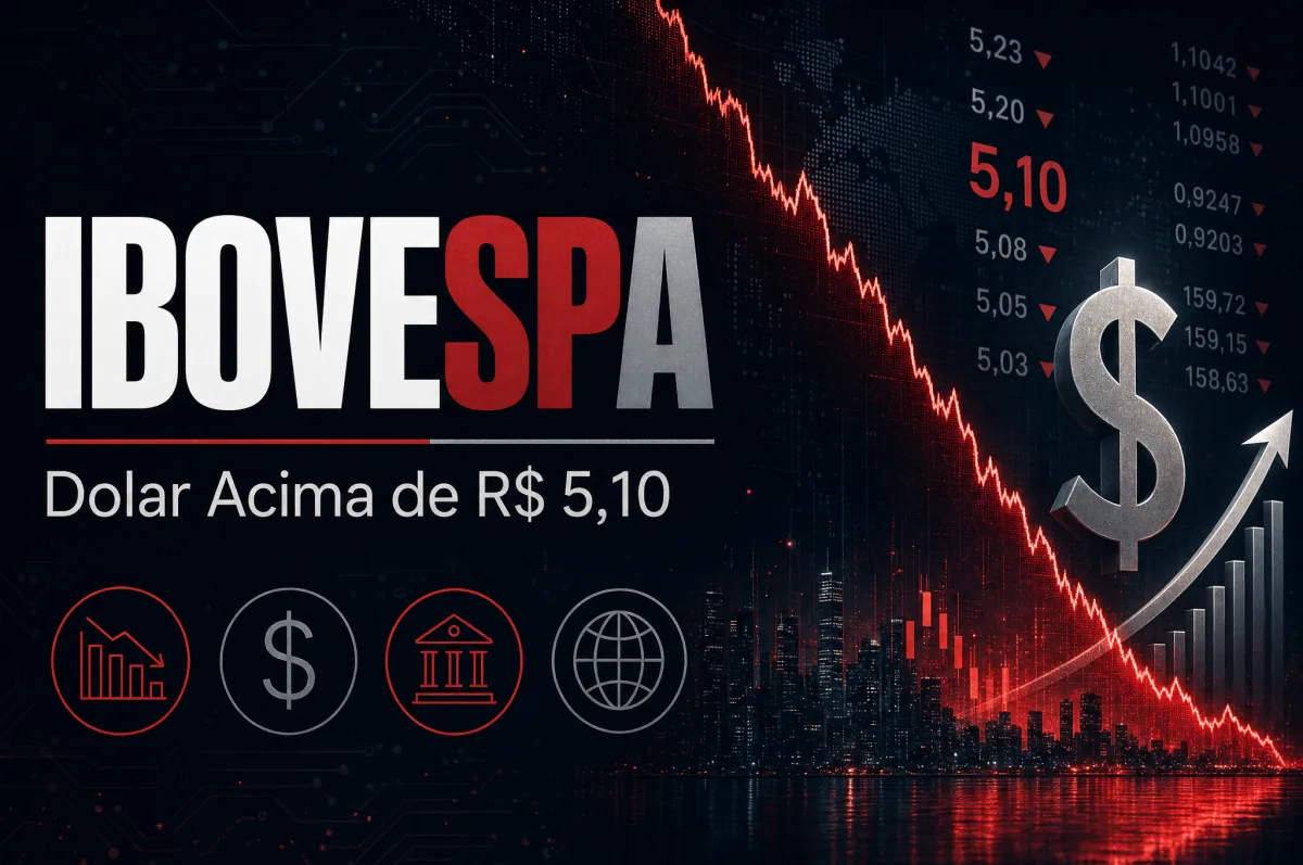Ibovespa cai após Fed adotar tom duro; dólar supera R$ 5,10