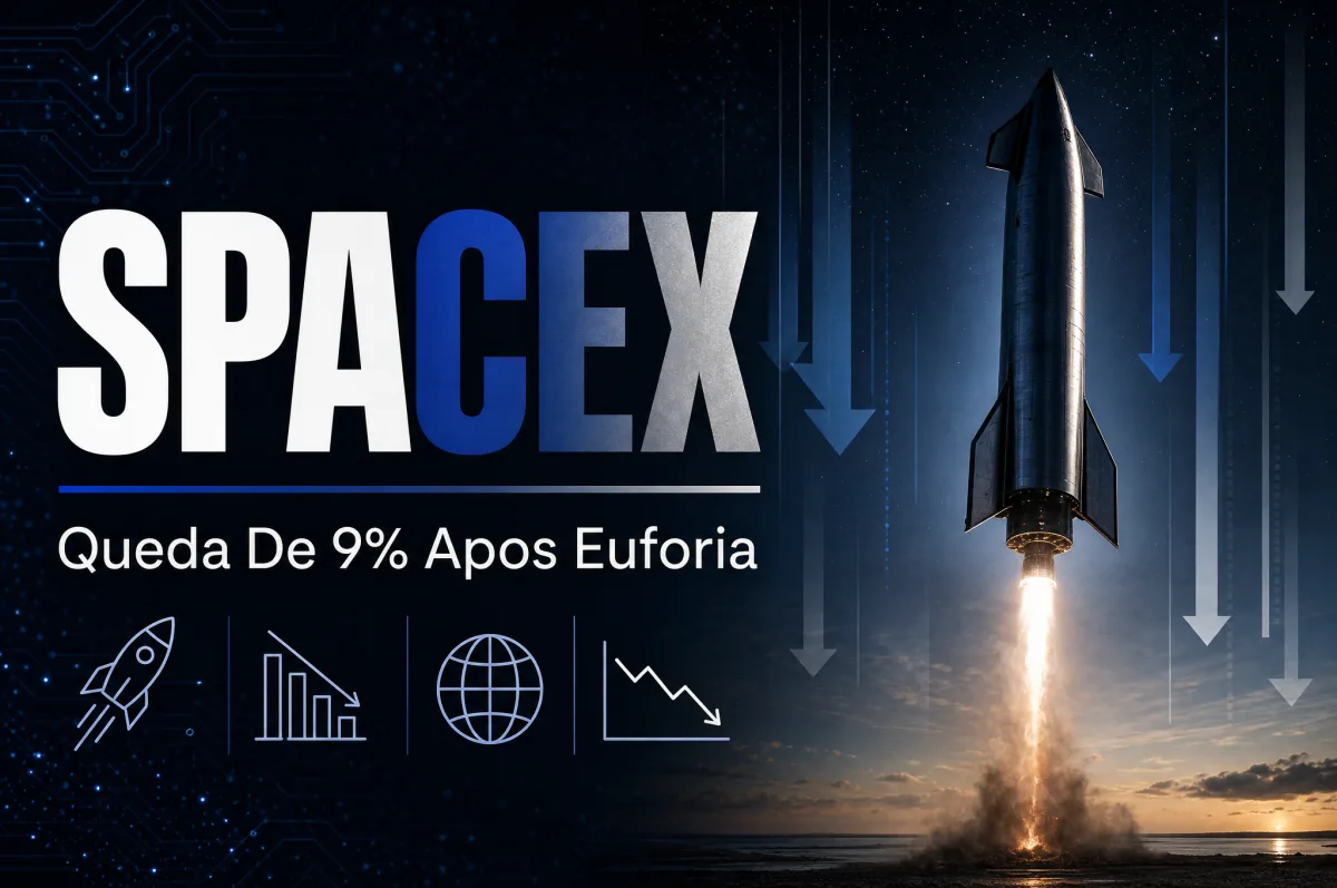 Ações da SpaceX caem 9% com arrefecimento do entusiasmo pós-IPO