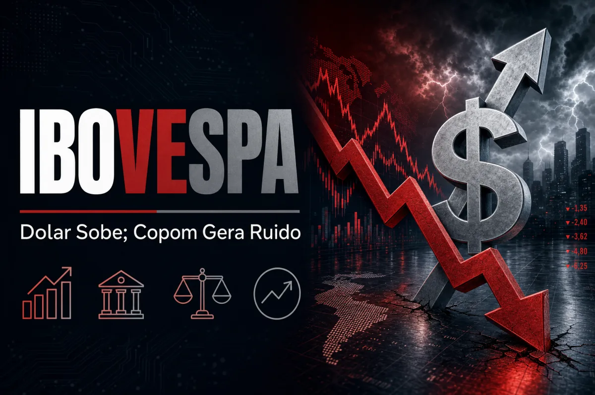 Ibovespa cai 0,10% com ruído do Copom; dólar sobe a R$ 5,17