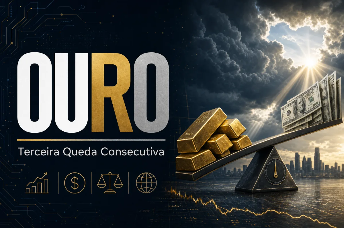 Ouro cai para terceira semana consecutiva em meio a dólar forte e recuo de tensões