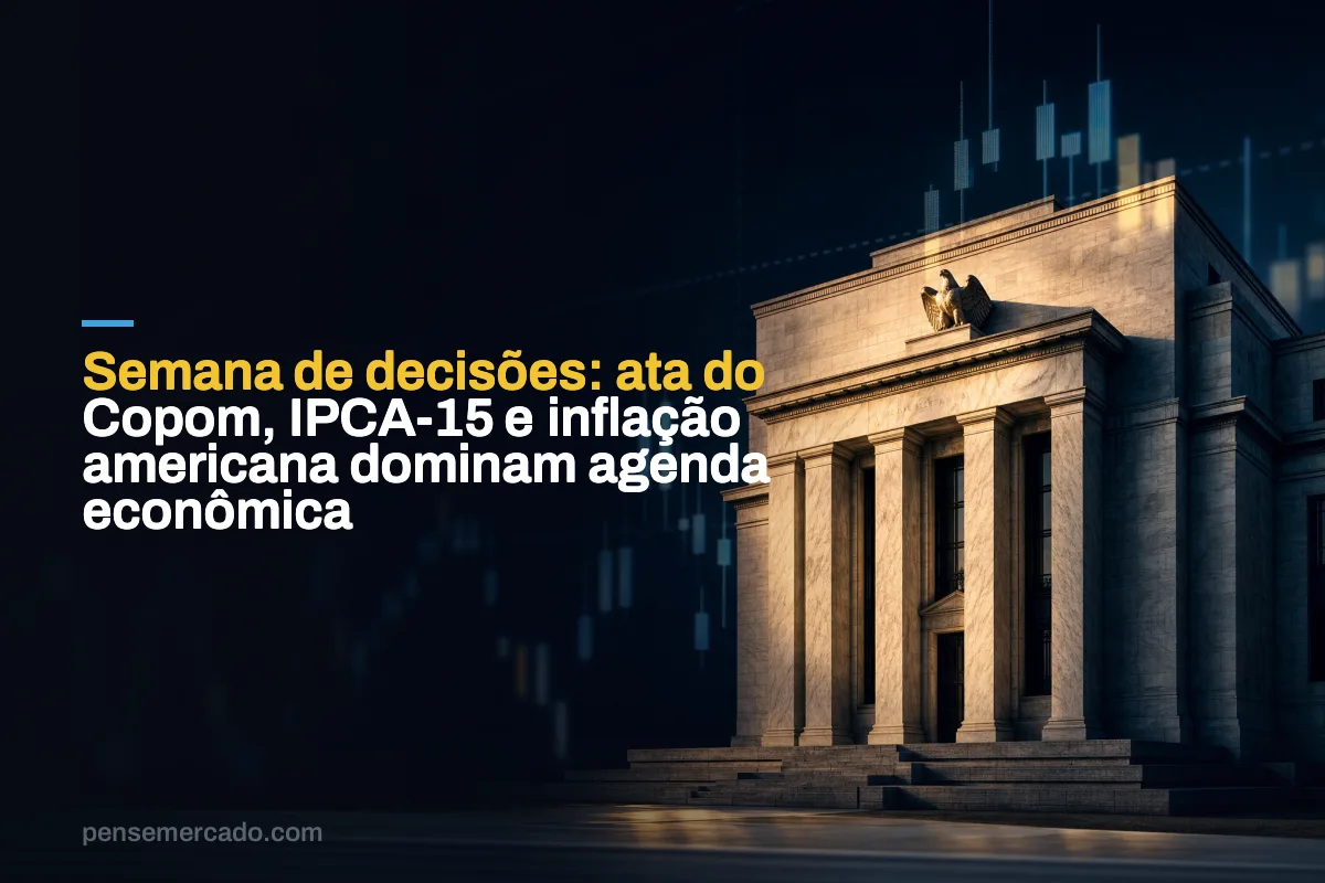 Semana de decisões: ata do Copom, IPCA-15 e inflação americana dominam agenda econômica