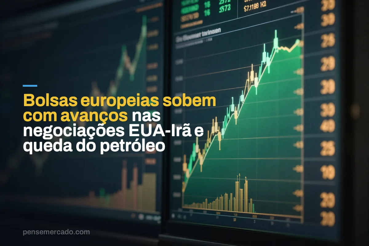 Bolsas europeias sobem com avanços nas negociações EUA-Irã e queda do petróleo