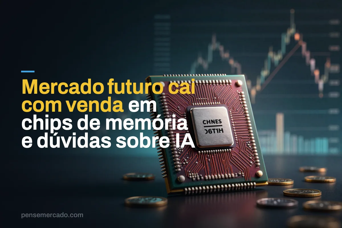 Mercado futuro cai com venda em chips de memória e dúvidas sobre IA
