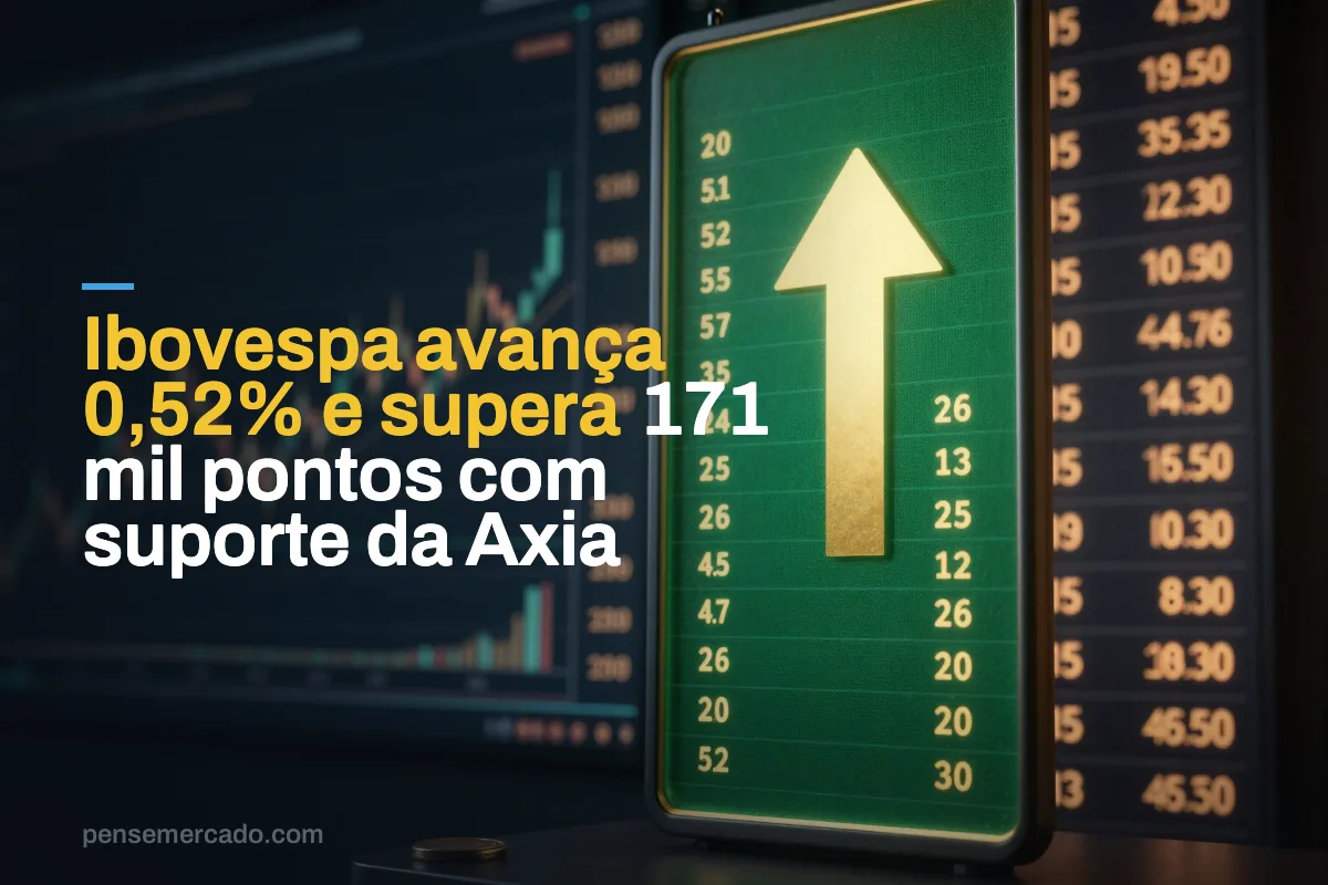Ibovespa avança 0,52% e supera 171 mil pontos com suporte da Axia