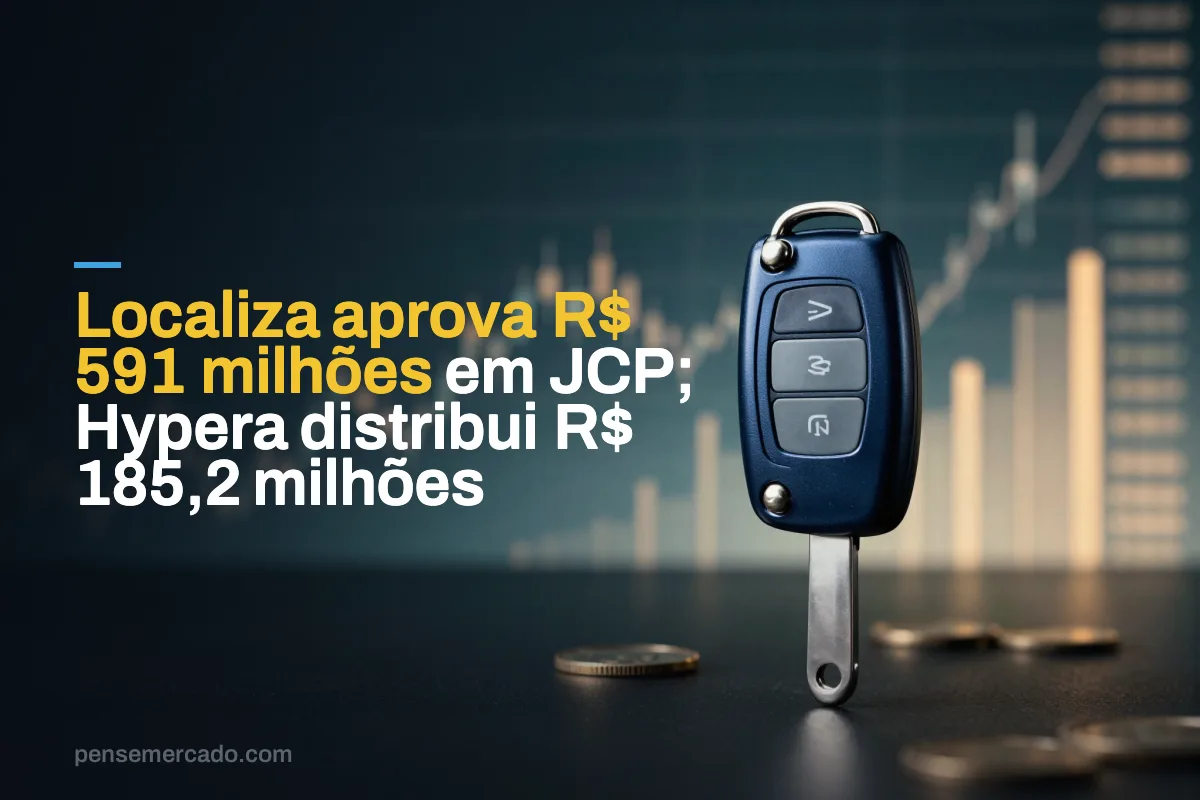 Localiza aprova R$ 591 milhões em JCP; Hypera distribui R$ 185,2 milhões