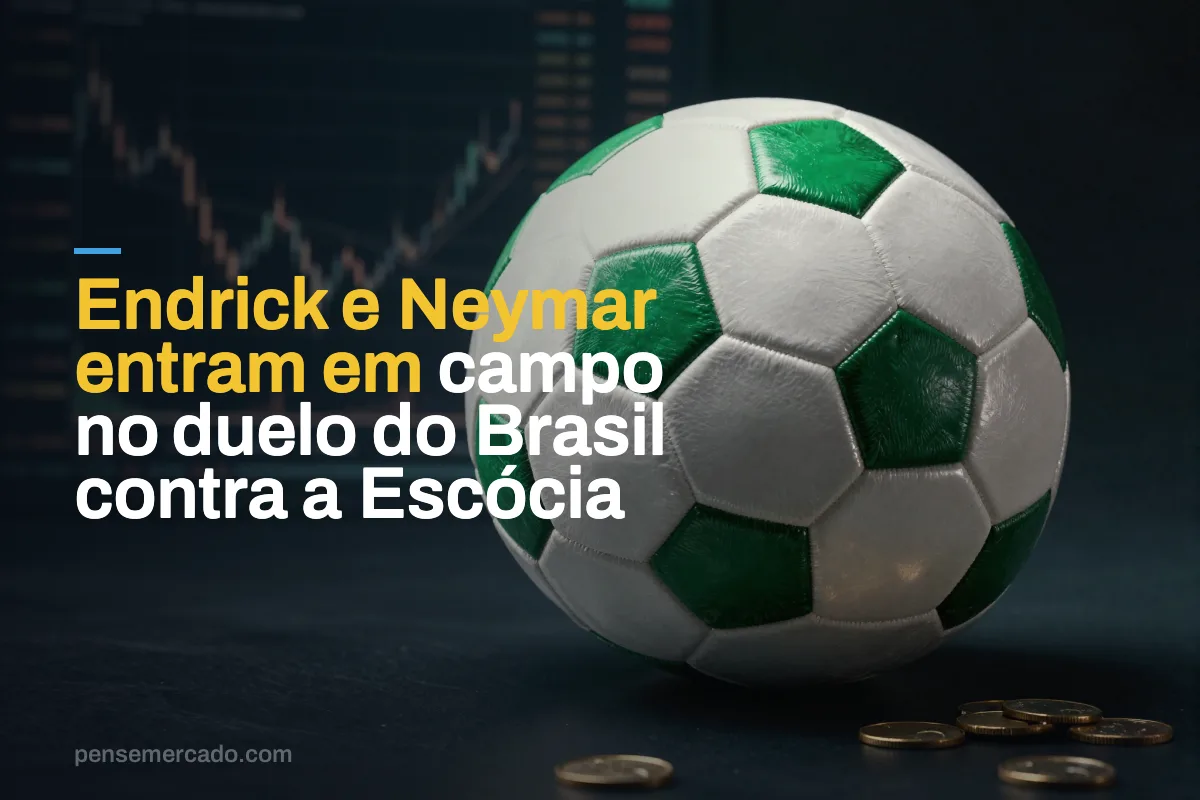 Endrick e Neymar entram em campo no duelo do Brasil contra a Escócia