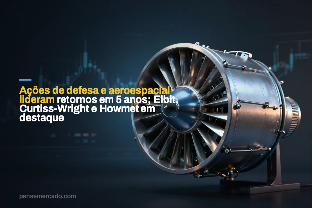 Ações de defesa e aeroespacial lideram retornos em 5 anos; Elbit, Curtiss-Wright e Howmet em destaque