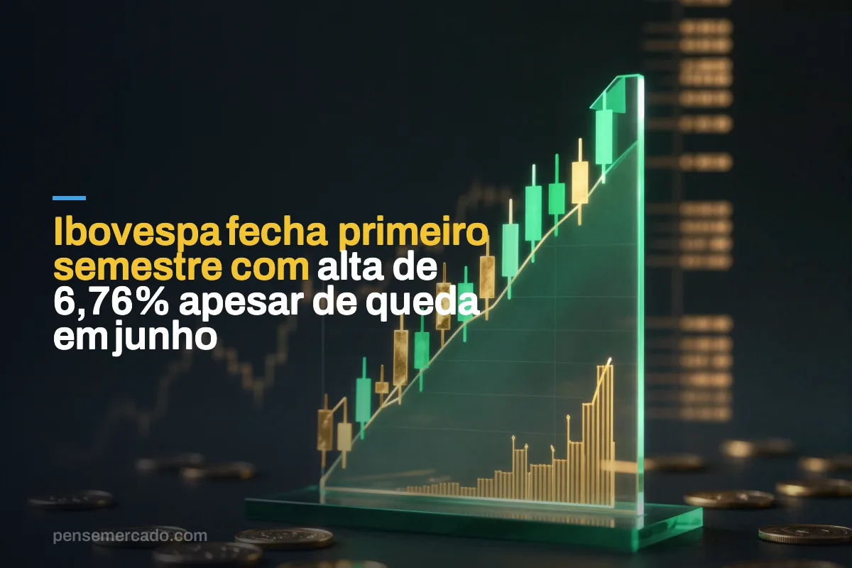 Ibovespa fecha primeiro semestre com alta de 6,76% apesar de queda em junho