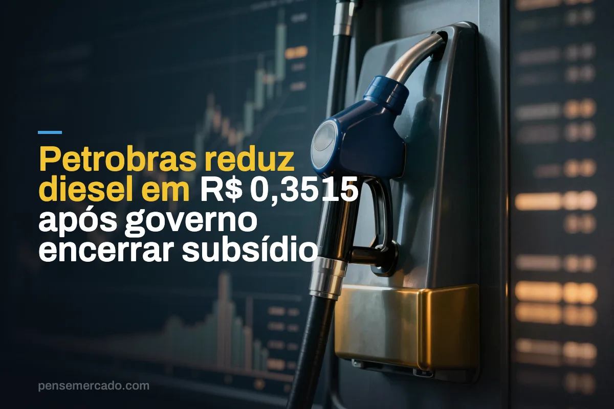Petrobras reduz diesel em R$ 0,3515 após governo encerrar subsídio