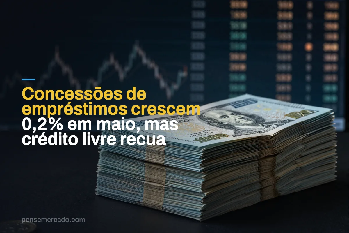 Concessões de empréstimos crescem 0,2% em maio, mas crédito livre recua