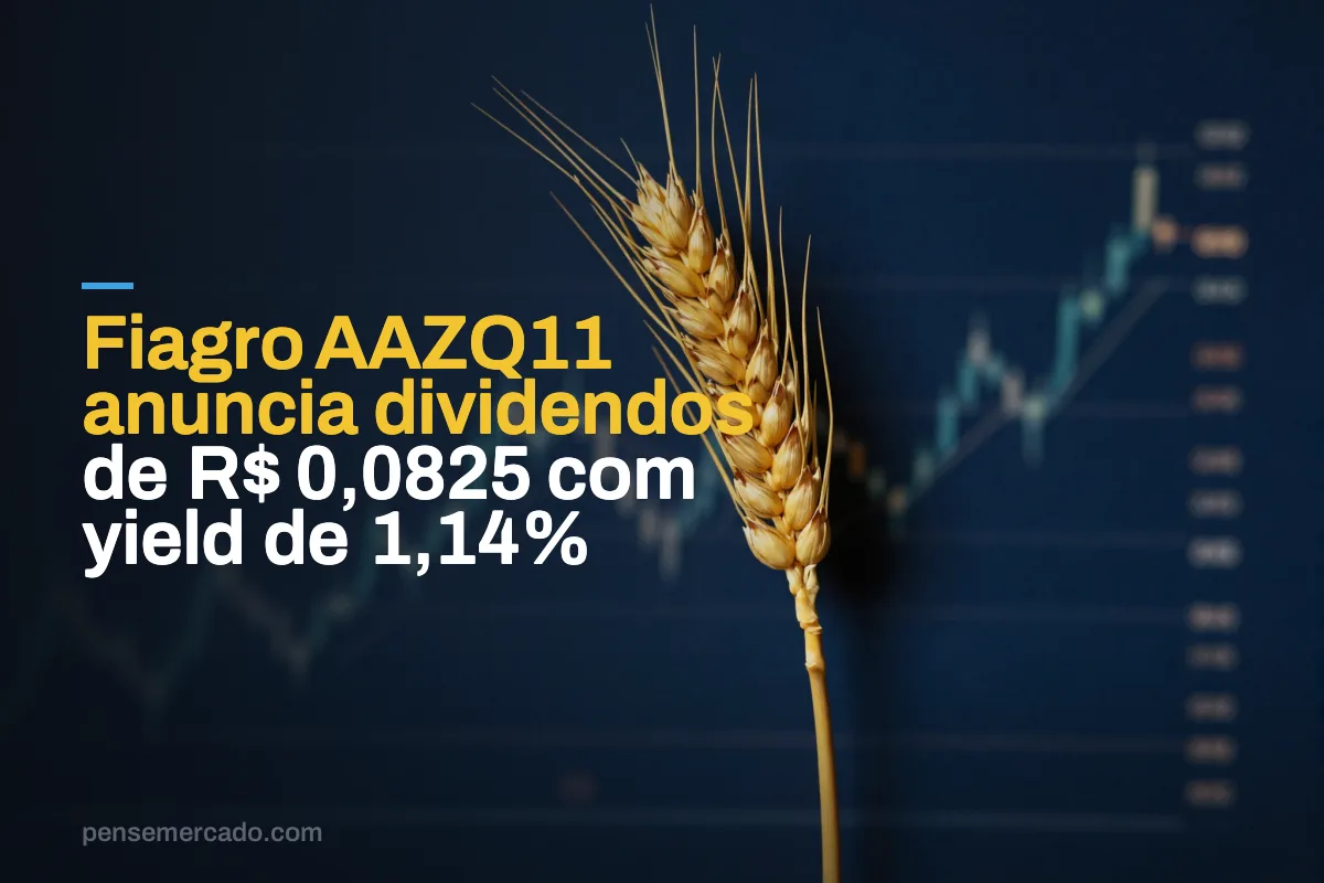 Fiagro AAZQ11 anuncia dividendos de R$ 0,0825 com yield de 1,14%