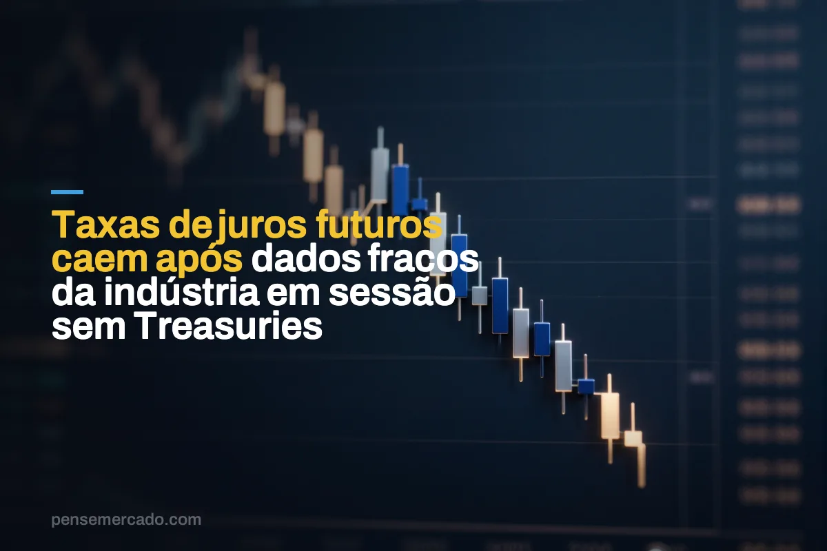 Taxas de juros futuros caem após dados fracos da indústria em sessão sem Treasuries