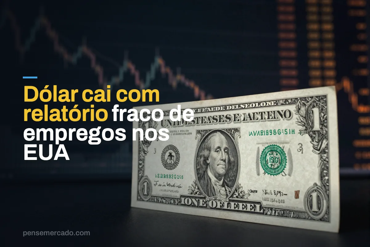 Dólar cai com relatório fraco de empregos nos EUA
