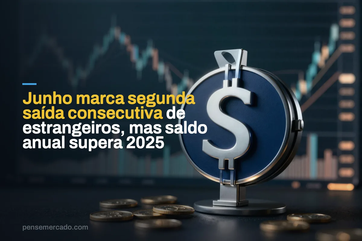 Junho marca segunda saída consecutiva de estrangeiros, mas saldo anual supera 2025