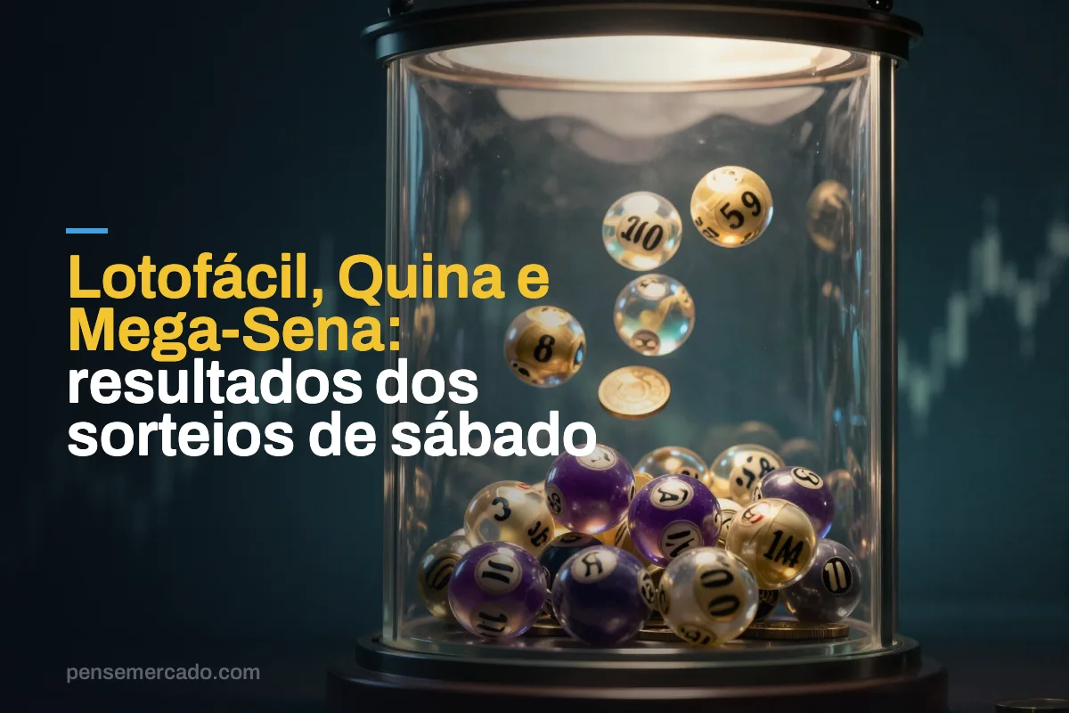 Lotofácil, Quina e Mega-Sena: resultados dos sorteios de sábado