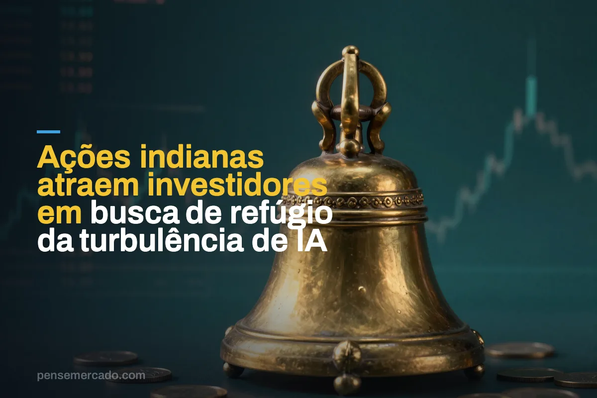 Ações indianas atraem investidores em busca de refúgio da turbulência de IA