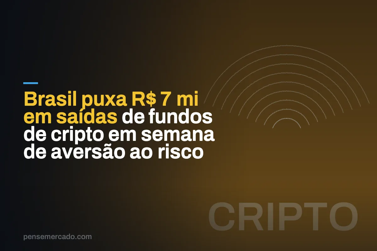 Brasil puxa R$ 7 mi em saídas de fundos de cripto em semana de aversão ao risco
