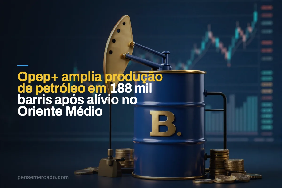 Opep+ amplia produção de petróleo em 188 mil barris após alívio no Oriente Médio