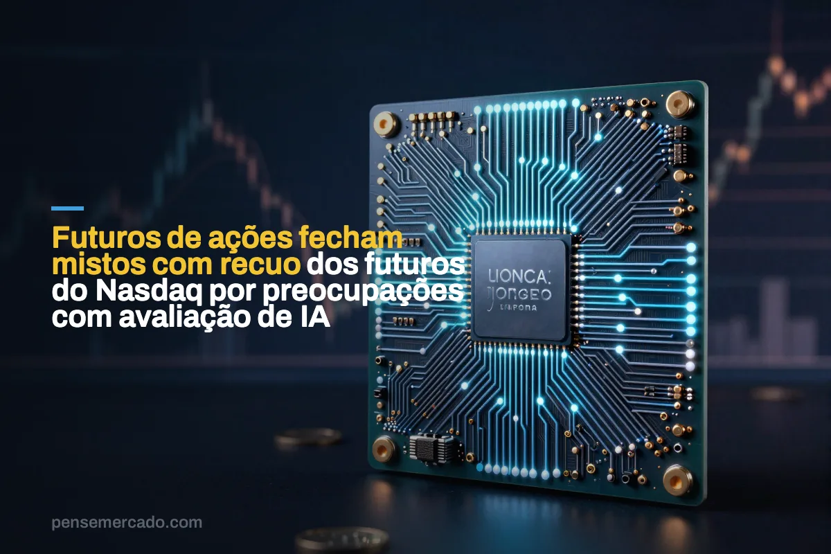 Futuros de ações fecham mistos com recuo dos futuros do Nasdaq por preocupações com avaliação de IA