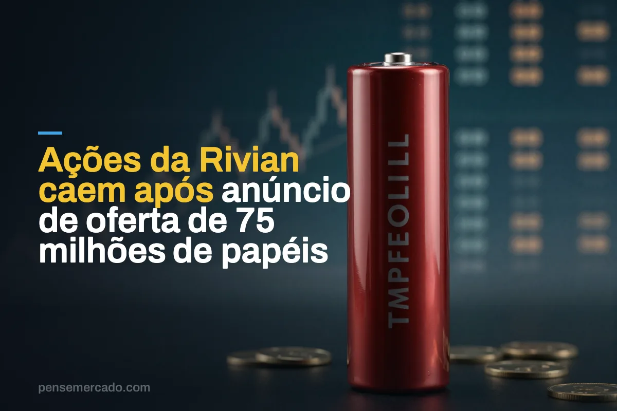 Ações da Rivian caem após anúncio de oferta de 75 milhões de papéis