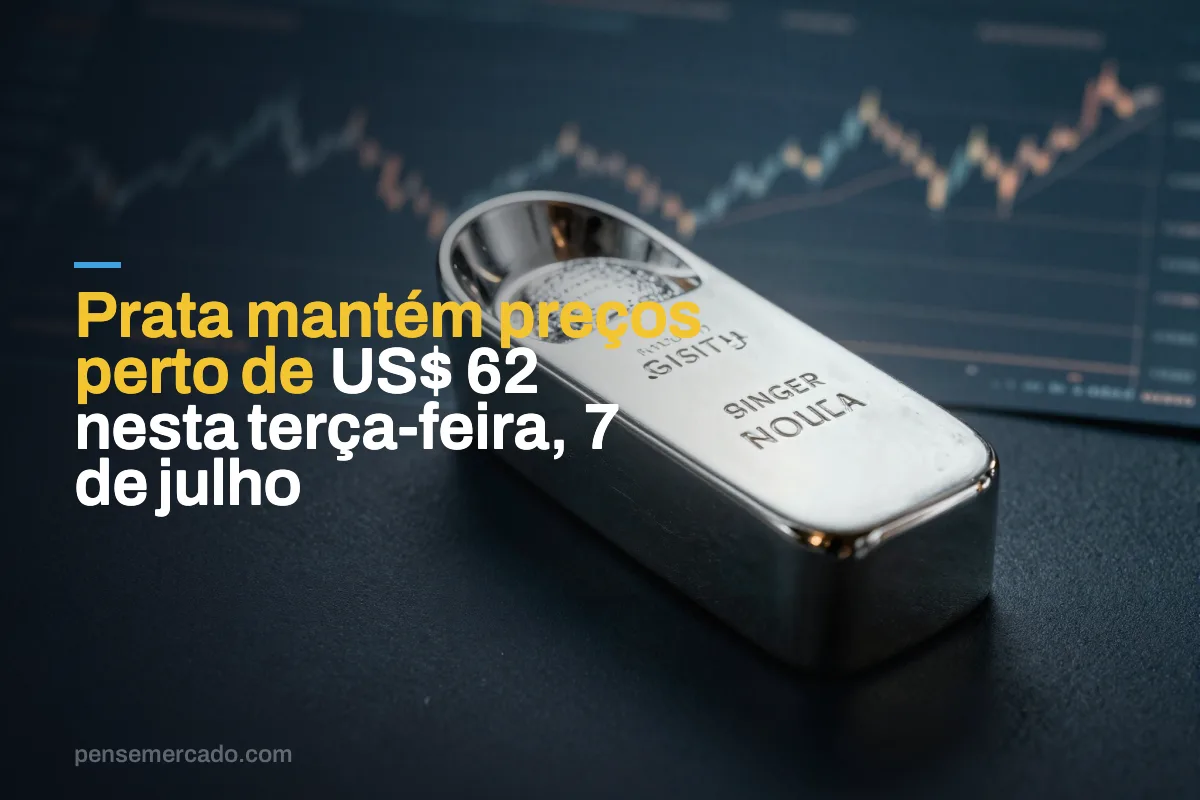 Prata mantém preços perto de US$ 62 nesta terça-feira, 7 de julho