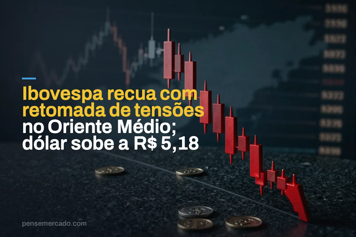 Ibovespa recua com retomada de tensões no Oriente Médio; dólar sobe a R$ 5,18