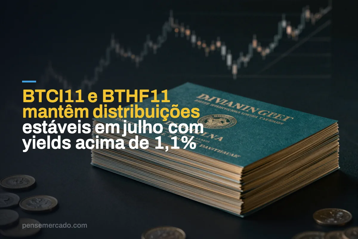 BTCI11 e BTHF11 mantêm distribuições estáveis em julho com yields acima de 1,1%