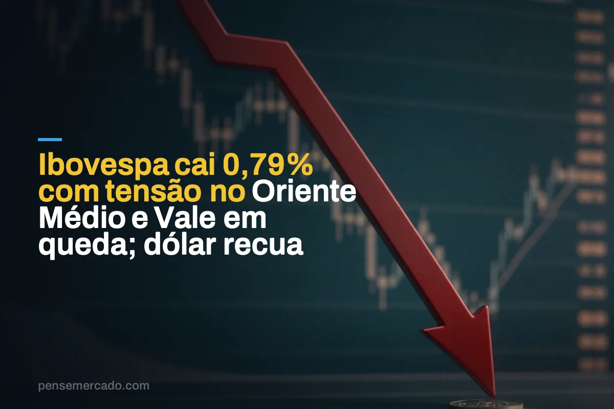 Ibovespa cai 0,79% com tensão no Oriente Médio e Vale em queda; dólar recua
