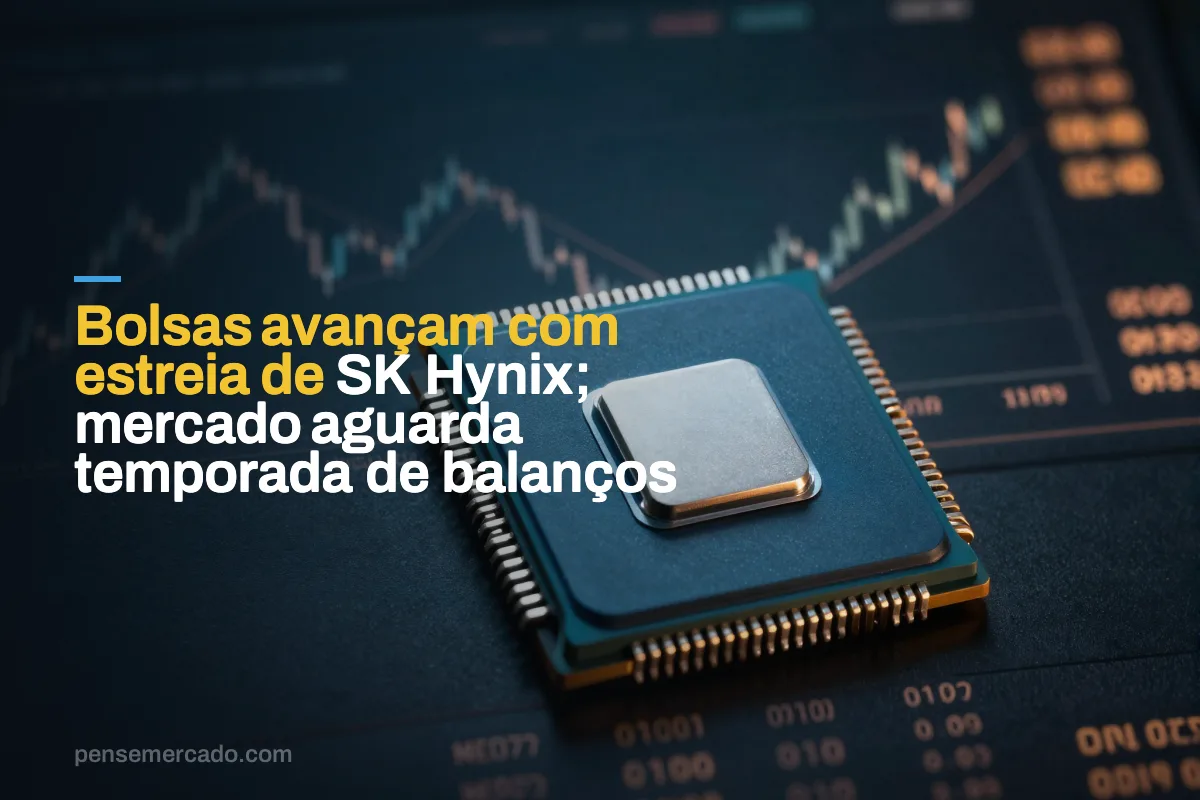 Bolsas avançam com estreia de SK Hynix; mercado aguarda temporada de balanços