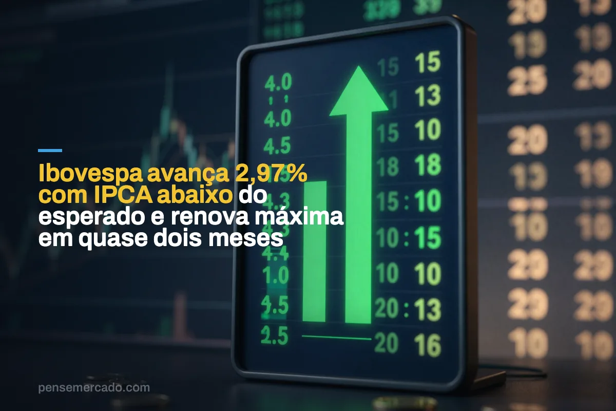 Ibovespa avança 2,97% com IPCA abaixo do esperado e renova máxima em quase dois meses