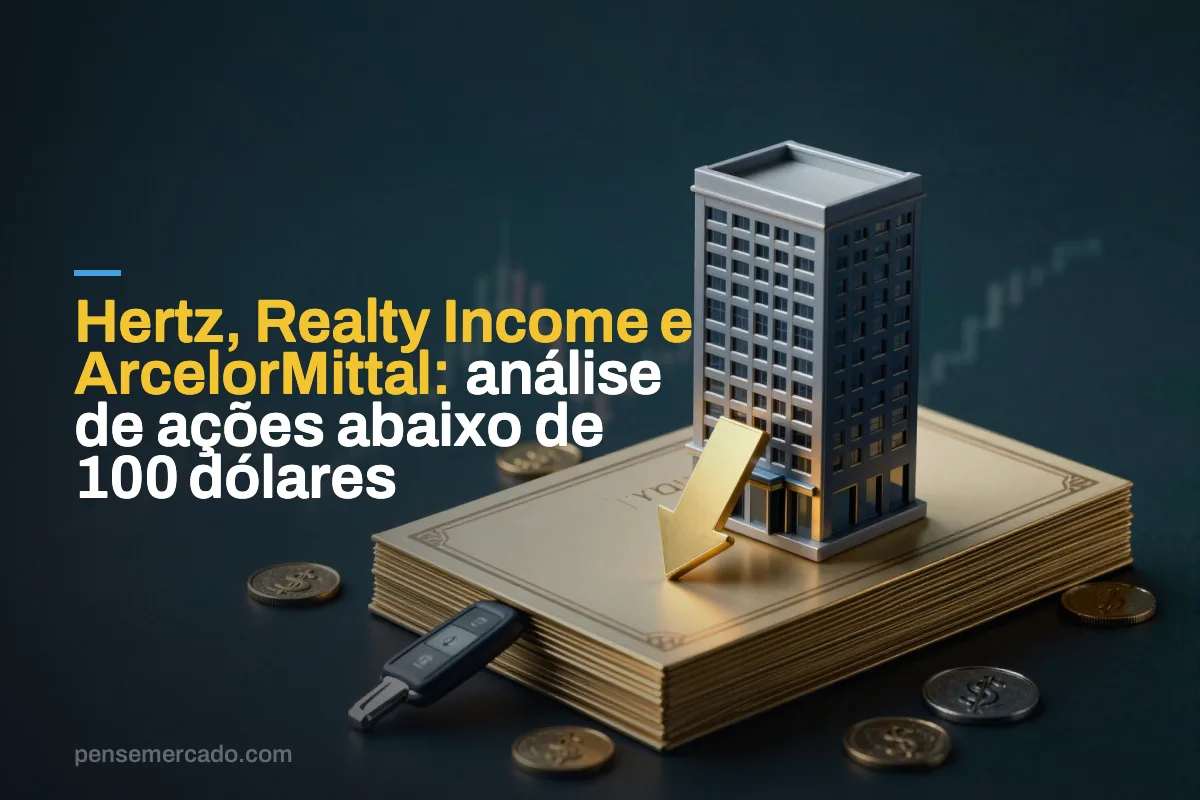 Hertz, Realty Income e ArcelorMittal: análise de ações abaixo de 100 dólares