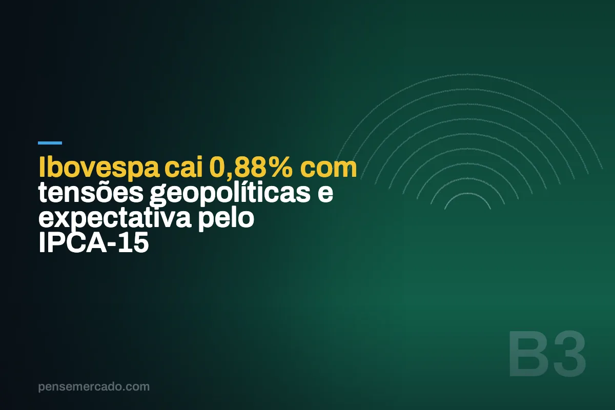 Ibovespa cai 0,88% com tensões geopolíticas e expectativa pelo IPCA-15