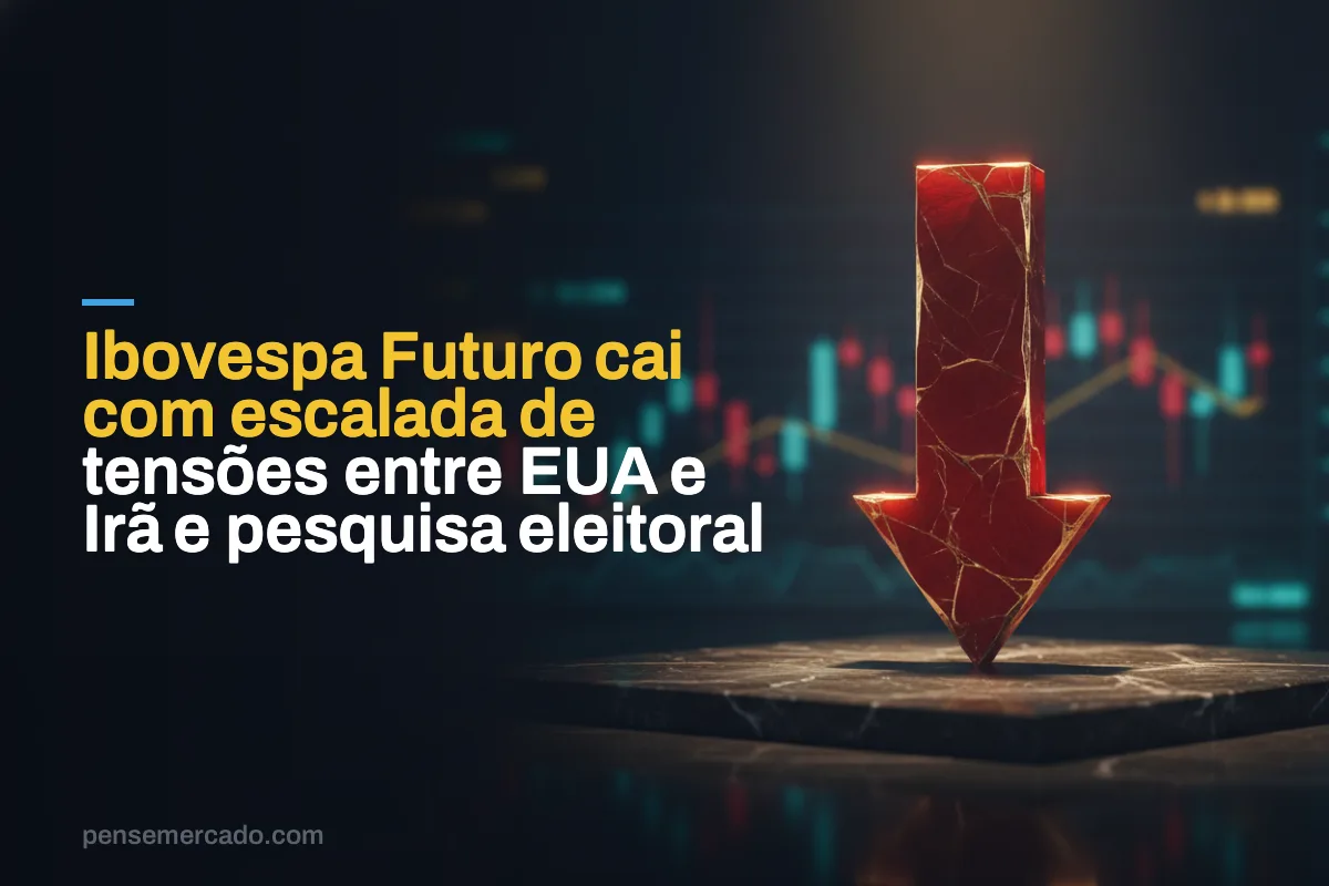 Ibovespa Futuro cai com escalada de tensões entre EUA e Irã e pesquisa eleitoral