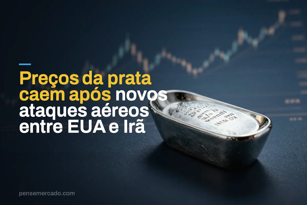 Preços da prata caem após novos ataques aéreos entre EUA e Irã