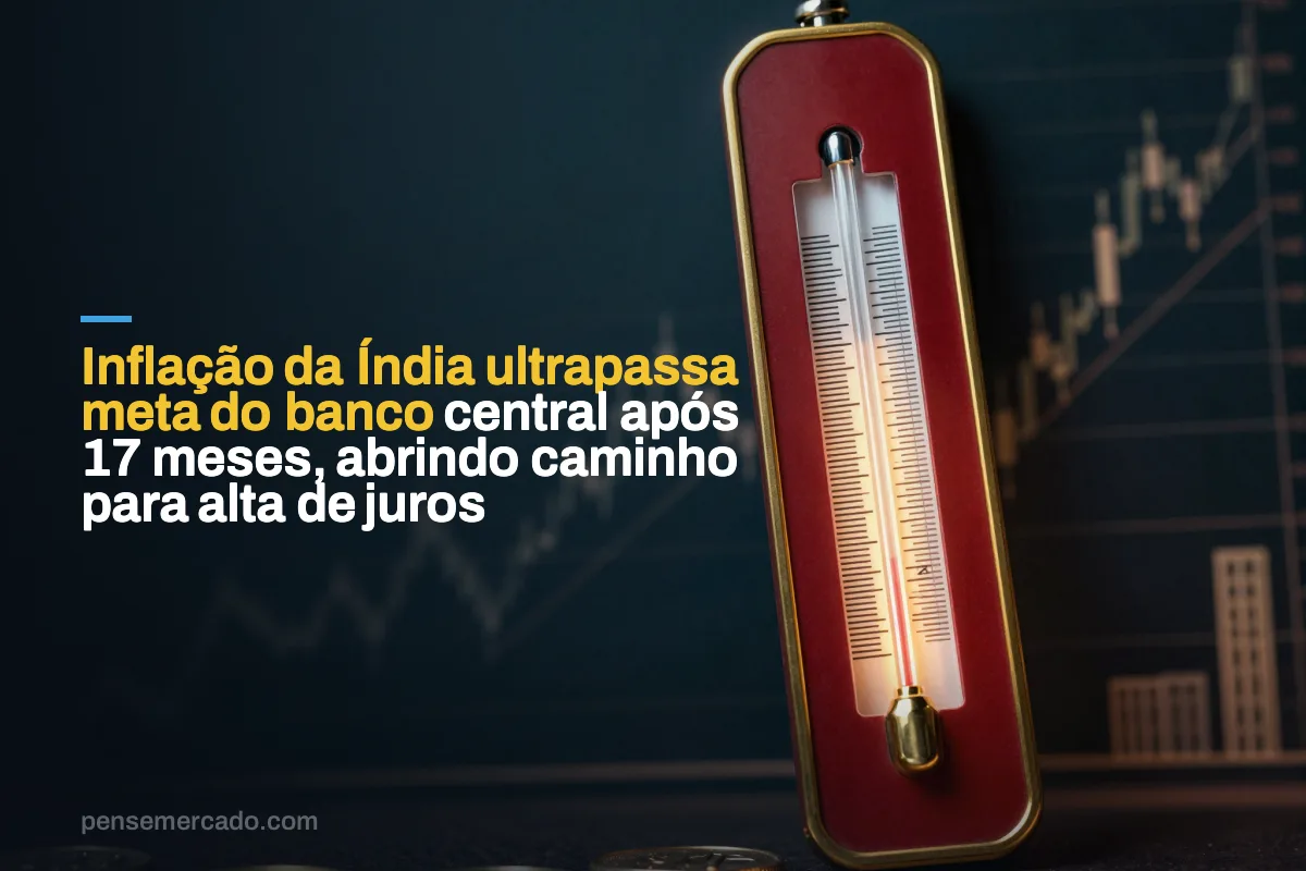 Inflação da Índia ultrapassa meta do banco central após 17 meses, abrindo caminho para alta de juros