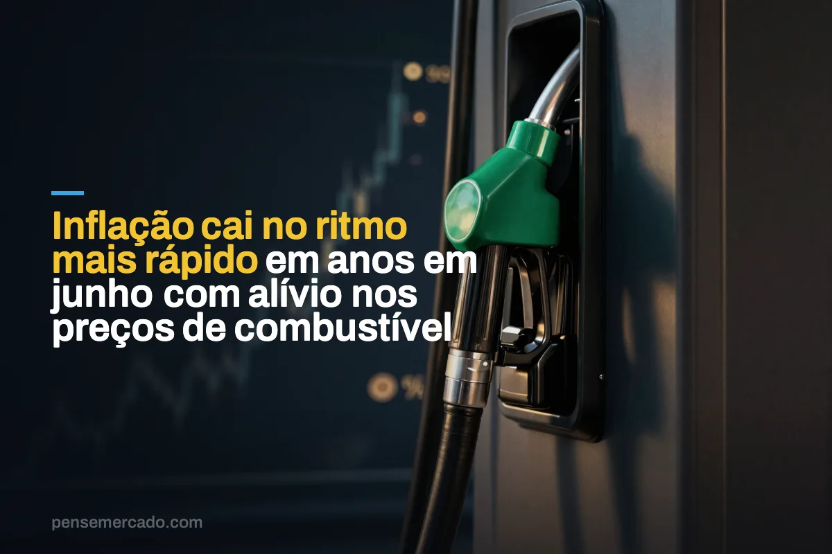 Inflação cai no ritmo mais rápido em anos em junho com alívio nos preços de combustível