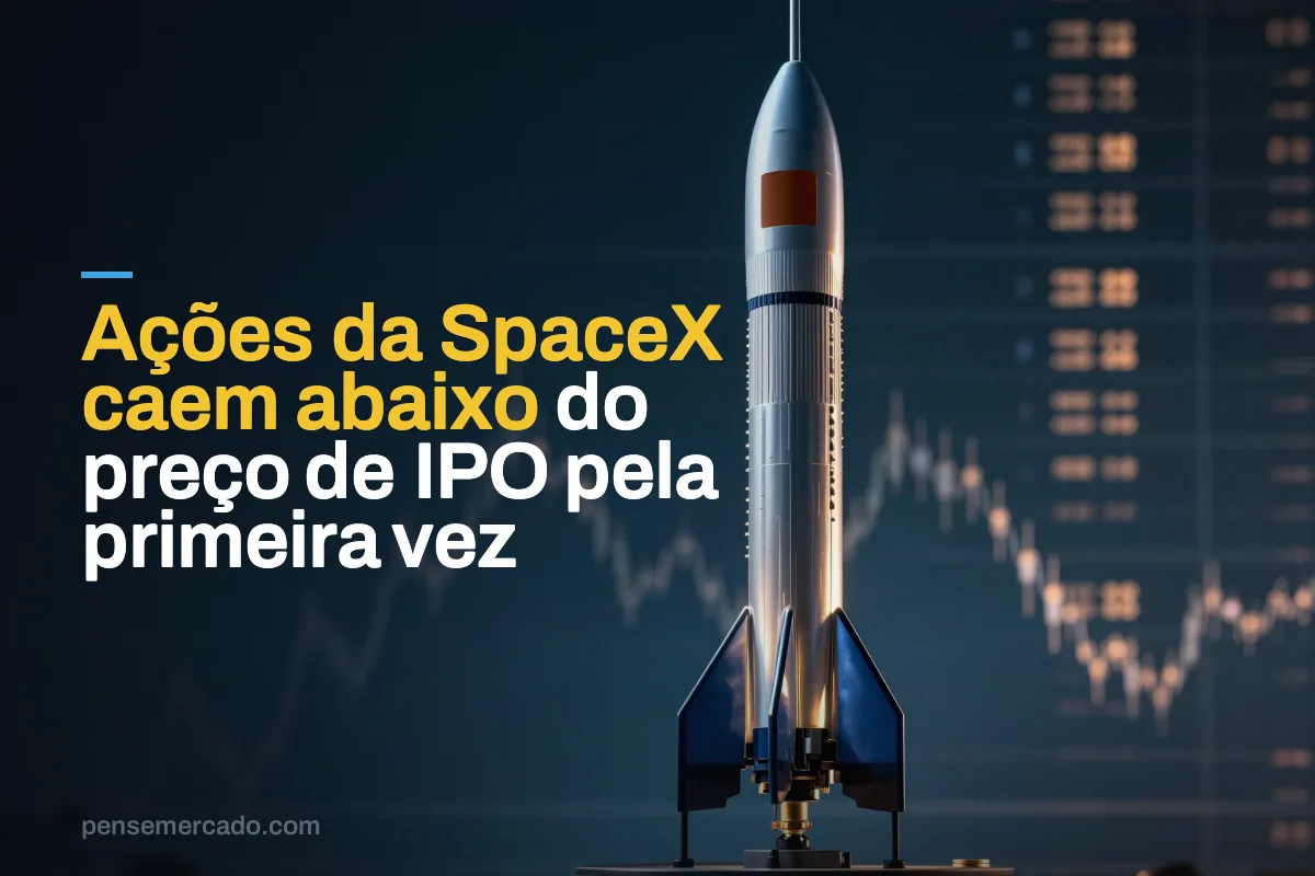 Ações da SpaceX caem abaixo do preço de IPO pela primeira vez