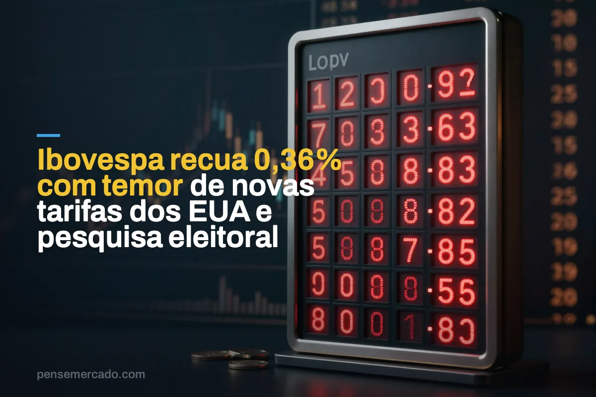 Ibovespa recua 0,36% com temor de novas tarifas dos EUA e pesquisa eleitoral