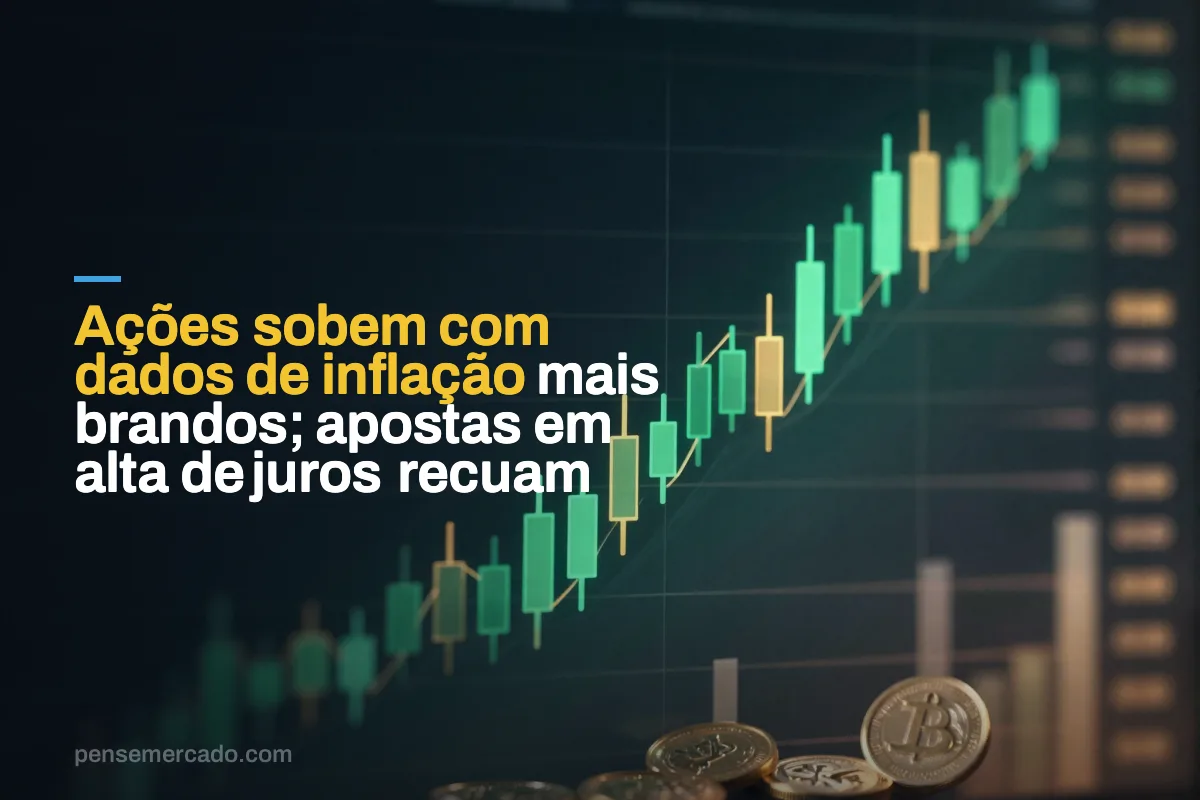 Ações sobem com dados de inflação mais brandos; apostas em alta de juros recuam
