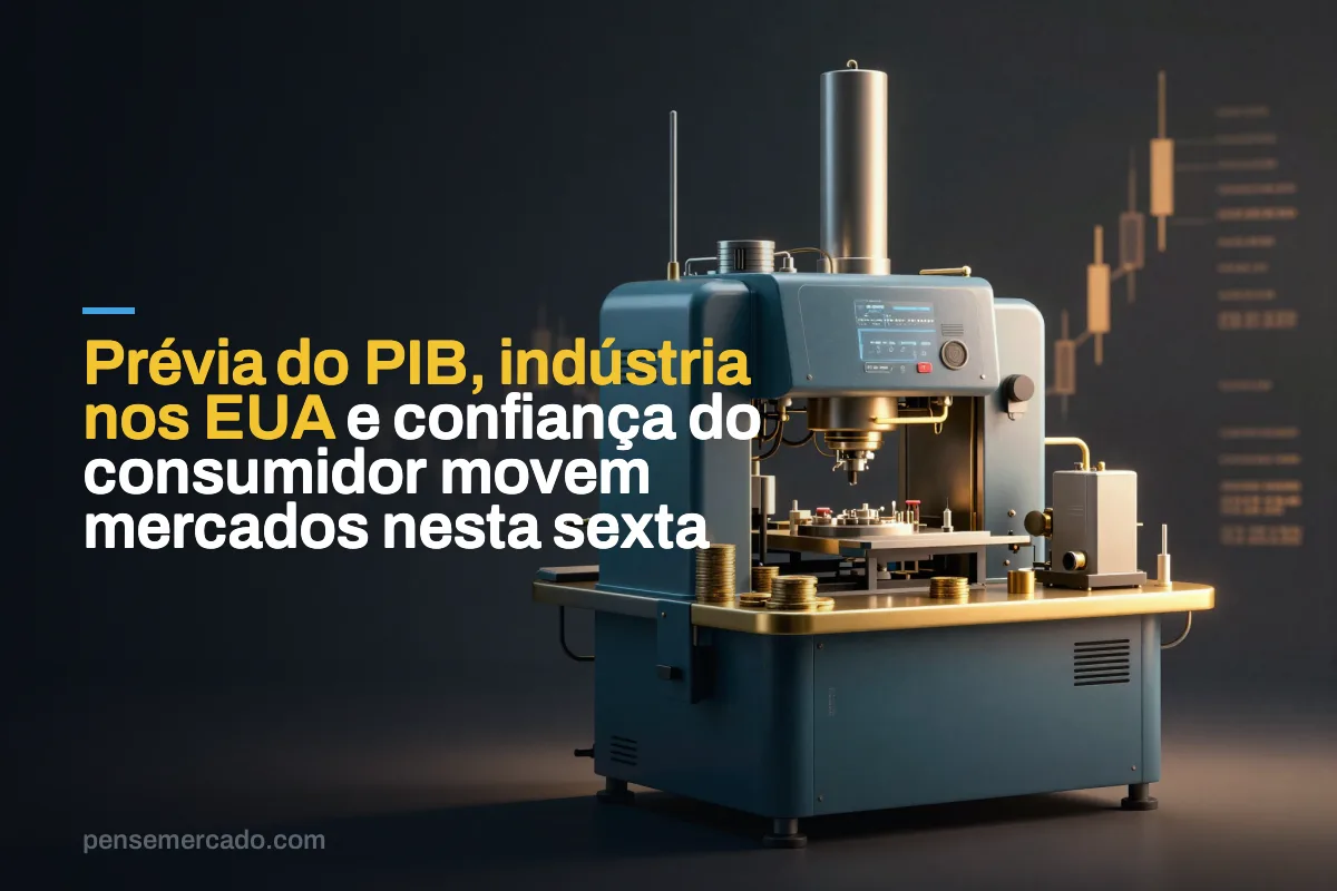 Prévia do PIB, indústria nos EUA e confiança do consumidor movem mercados nesta sexta