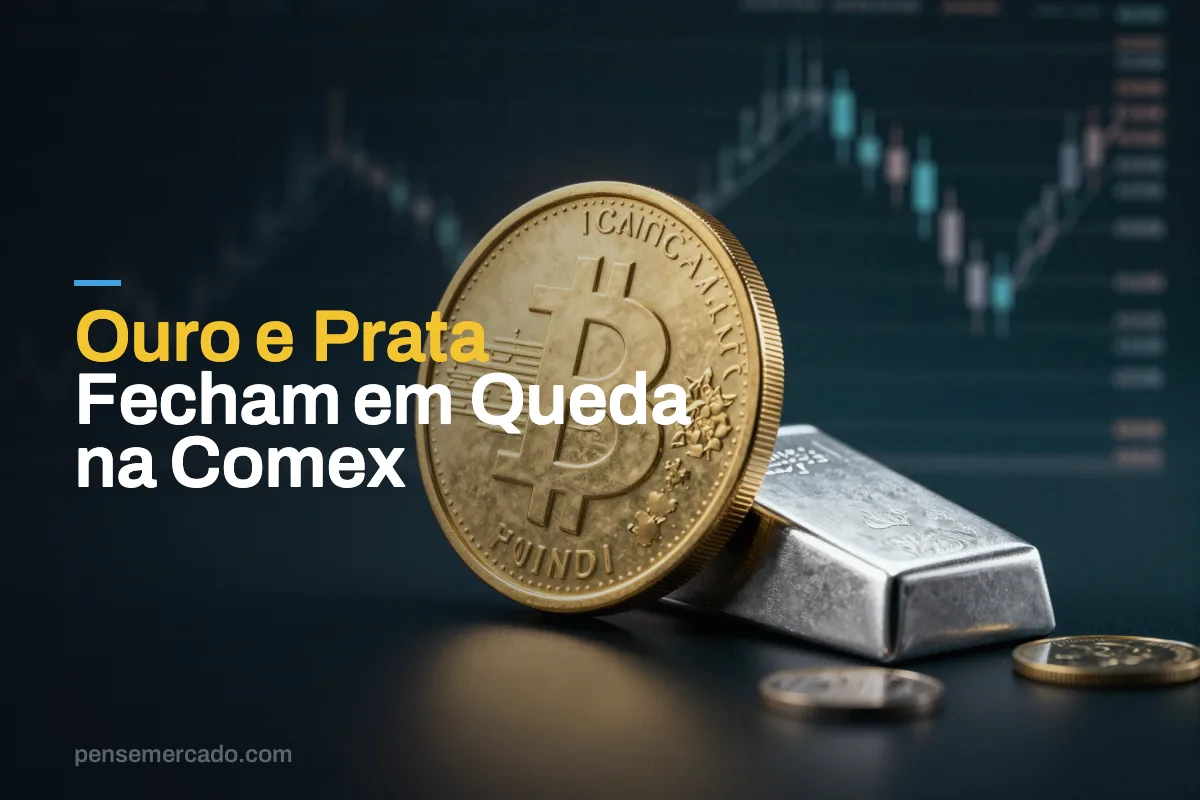 Ouro e Prata Fecham em Queda na Comex
