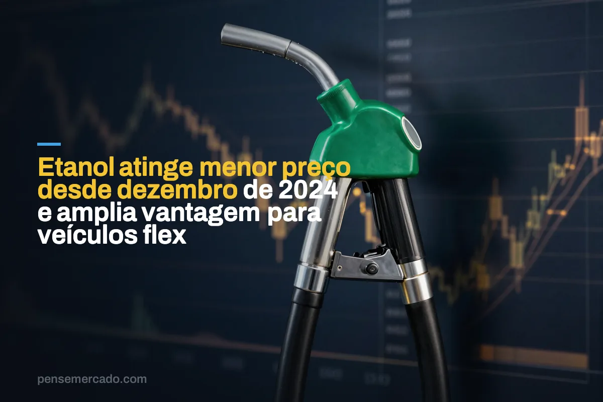 Etanol atinge menor preço desde dezembro de 2024 e amplia vantagem para veículos flex