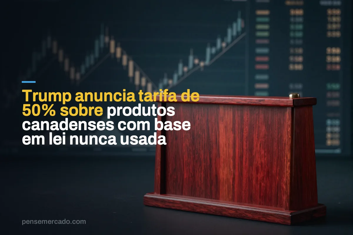 Trump anuncia tarifa de 50% sobre produtos canadenses com base em lei nunca usada