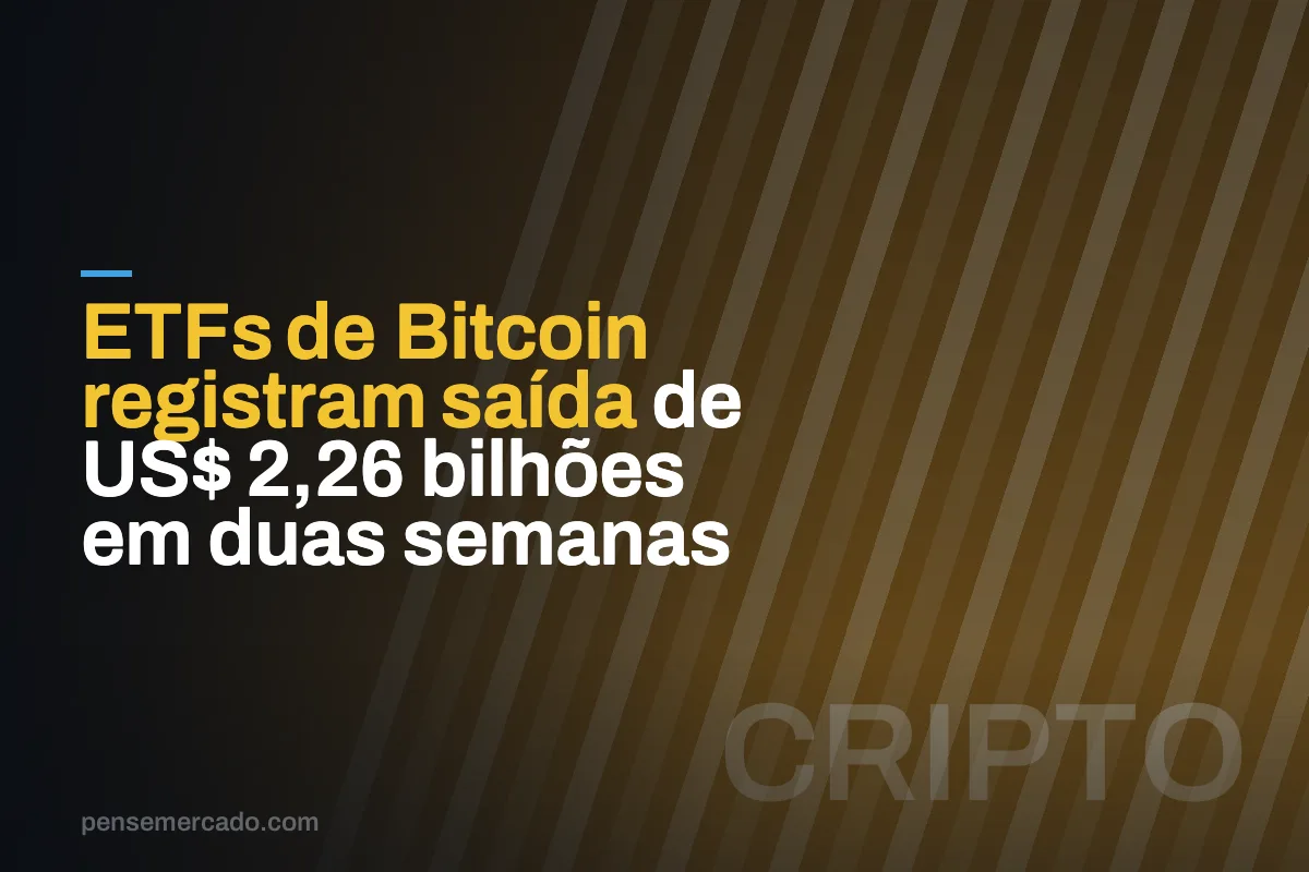 ETFs de Bitcoin registram saída de US$ 2,26 bilhões em duas semanas