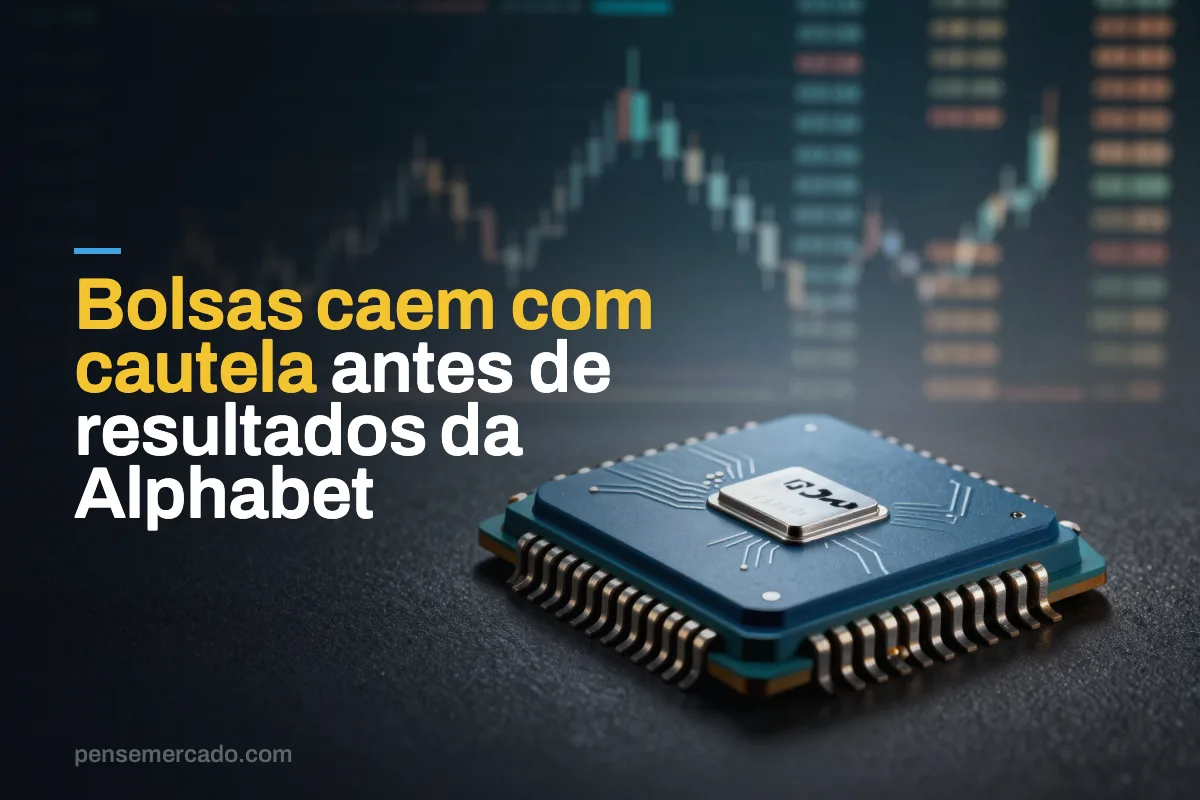 Bolsas caem com cautela antes de resultados da Alphabet