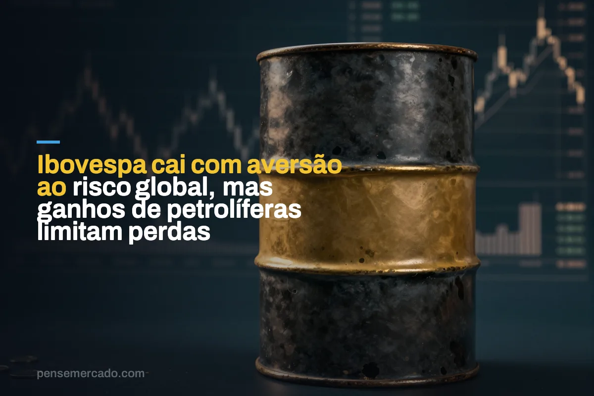 Ibovespa cai com aversão ao risco global, mas ganhos de petrolíferas limitam perdas